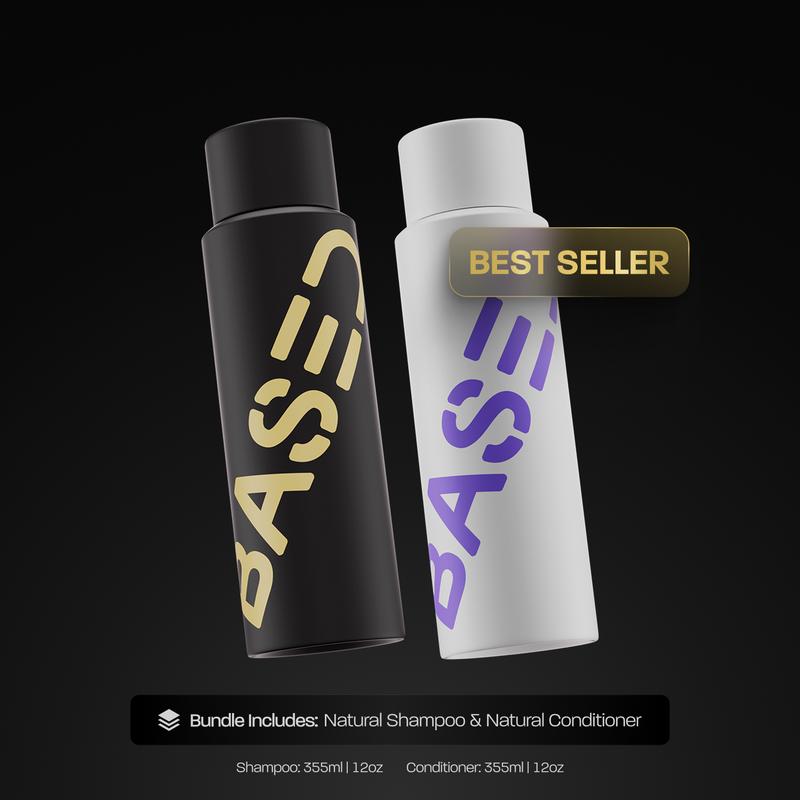 BASED Shower Duo| Shampoo + Conditioner| Deep Clean, Hydrates, Soothes Scalp, Boosts Volume| Fresh Peppermint| Natural Healthy Formula| 12oz EachML Clinic  for Wellness