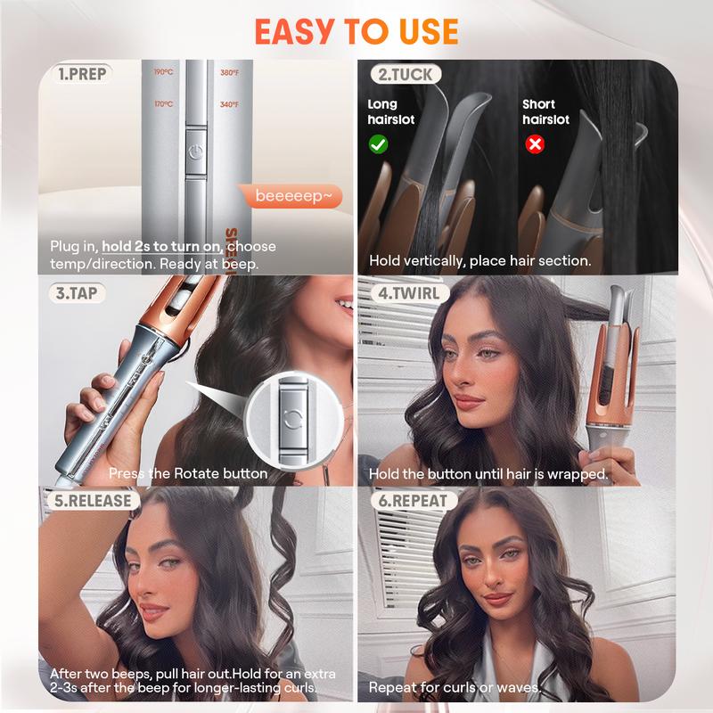 1/1.25 Inch SHEGLAM Hair Automatic Curling Iron with 3 Temperatures, 2-Way Rotation, Anti-Scald, Anti-Tangle, Automatic Shut-Off, Hair Styling Tool Swivel Cord Barrel Hair CurlerBrand: Sheglam
Material: Metal
Benefits: Hair Styling
Hair Type: All
Plug Type: US type
Power Source: Corded Electric
Net Weight: 600g
Battery Built-in: NoML Clinic  for Wellness