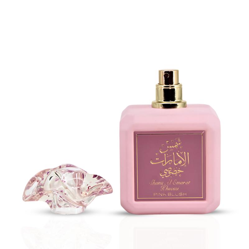 Pink Blush Shams Al Emarat Khususi Eau De Parfum Spray 100ML (3.4 OZ) by Ard Al Zaafaran| A Sweet, Elegant Fragrance for Every OccasionBrand: Ard Al Zaafaran Trading L.L.C 
 
 Region Of Origin: United Arab Emirates 
 
 Pack Type: Single Item 
 
 Scent: Sweet 
 
 Fragrance Concentration: Eau De Parfum 
 
 Feature: Long Lasting 
 
 Item Name: Pink Blush 
 
 Volume: 3 to 3.9 fl oz 
 
 Material Type Free: Long Lasting 
 
 Ingredient Feature: Long Lasting 
 
 Quantity Per Pack: 1 
 
 Age Group: Adults 
 
 Allergen Information: N/A 
 
 (Inactive) Ingredients: N/A 
 
 Shelf Life: 1825 Days 
 
 Manufacturer: Ard Al Zaafaran 
 
 Contains Alcohol or Aerosol: Contains Alcohol 
 
 Edition: Regular Edition 
 
 Product Form: Liquid 
 
 Dangerous Goods or Hazardous Materials: Yes 
 
 Aerosols: No 
 
 Flammable Liquid: No 
 
 Contains Batteries or Cells?: NoneML Clinic  for Wellness
