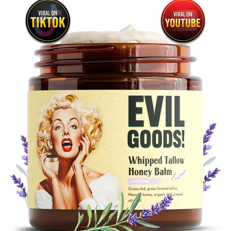EVIL GOODS!Whipped Beef Tallow & Manuka Honey Organic Nourishing Face Cream Moisturizer Body Lotion Skin Care Lip Balm Hydrating Moisturizing 100% Natural Ingredients - OilContains Batteries or Cells?: None
Dangerous Goods or Hazardous Materials: None
Aerosols: No
Flammable Liquid: No
Region of Origin: USA
Age Group: Adults
Shelf Life: 24 Months
Pack Type: Single Item
Benefits: Revitalizing, Soothing, Anti-aging, Moisturizing, Softening
Skin Type: All Skin Types
Edition: Regular Edition
Contains Alcohol or Aerosol: Contains Neither
Net Weight: 4oz
Ingredients: Beef Tallow, Manuka Honey, Olive Oil
Manufacturer: EVILGOODSML Clinic  for Wellness