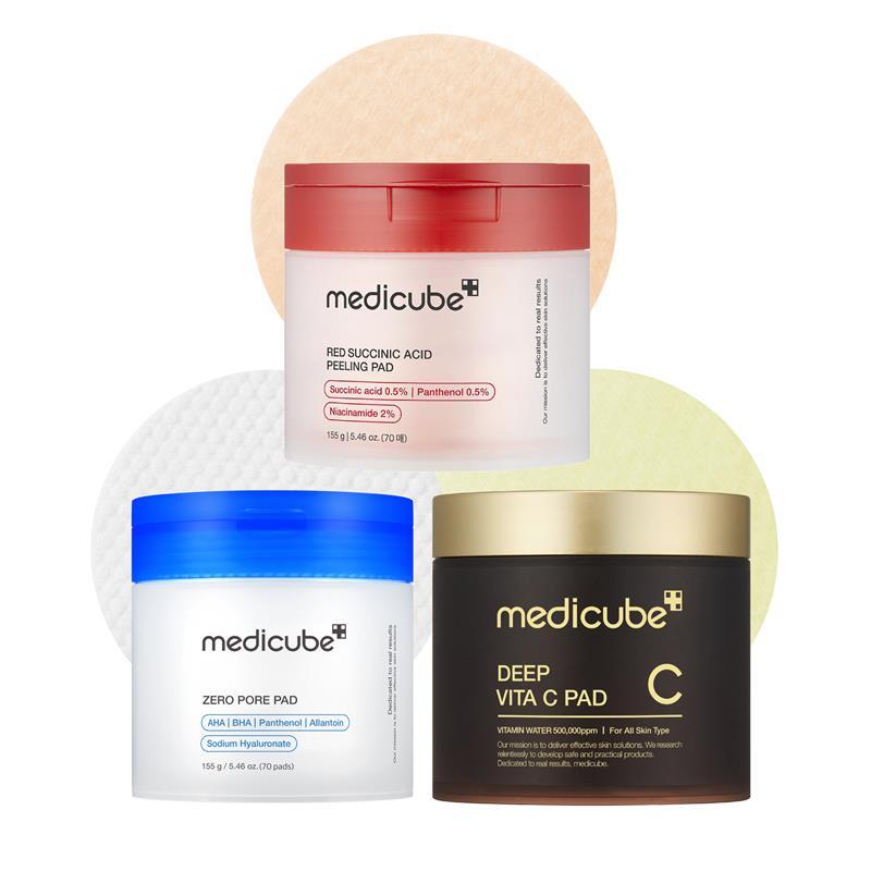 [Medicube Official] Red Succinic Acid Panthenol Pads|  Niacinamide + Salicylic Acid SkincareContains Batteries or Cells?: None 
 
 Dangerous Goods or Hazardous Materials: None 
 
 Aerosols: No 
 
 Flammable Liquid: No 
 
 Region of Origin: Korea 
 
 Benefits: Acne Care, Soothing, Dirt Removal, Hydration, Moisturizing 
 
 Shelf Life: 12 Months 
 
  Skin Type: Normal, Combination, Oily, Acne Prone, Sensitive, All Skin Types 
 
 Edition: Regular Edition 
 
 Net Weight: 181 
 
 Ingredients: Water, Butylene Glycol, Propanediol, Niacinamide, 1,2-Hexanediol, Alcohol, Panthenol, Succinic Acid, Glycerin, Polyglyceryl-10  Laurate, Polyglycerin-3, Thromethamine, Allantoin, Salicylic Acid, Vinyl Dimethicone, Ethylhexylglycerin, Coptis Japan root Extract, Xanthan Gum, Disodium EDTA, Cyanocobalamin, Hydrogenated lecithin, peppermint Piperita (Peppermint) Oil, Citrus Aurantium Bergamia (Bergamot) fruit Oil, Rosemary Officinalis (Rosemary) leaf Oil, Protease, Juniperus Virginiana Oil, Lavender Hybrid Oil, Elettaria Cardamomum seed Extract, Foeniculum Vulgare (Fennel) seed Extract, Crocus Sativus flower Extract, Coriander Sativum (Coriander) Extract, Tocopherol 
 
 Manufacturer: ANCORSML Clinic  for Wellness