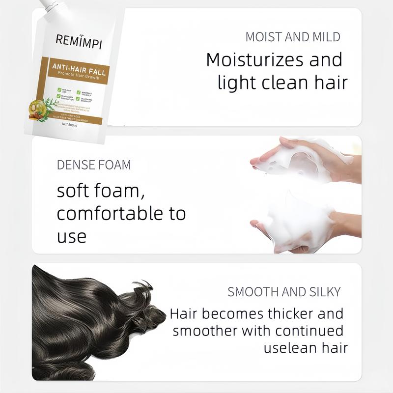 【Buy 1 Get 1 Free】REMIMPI Anti-Hair Fall Hair Loss Treatment Shampoo Oil Control Anti-Dandruff Haircare Ginseng Ginger Help Hair Growth Jojoba Oat Repair Reduce Hair Loss Scalp Cleanser Conditioner 300MLBenefits: Anti-dandruff, Anti-Hair Loss
Net Weight: 300g
Hair Type: Any
Benefits: Volumizing, Anti-dandruff, Hair Loss, Anti-thinning, Nourishing, Hair Growth
Shelf Life: 24 MonthsML Clinic  for Wellness