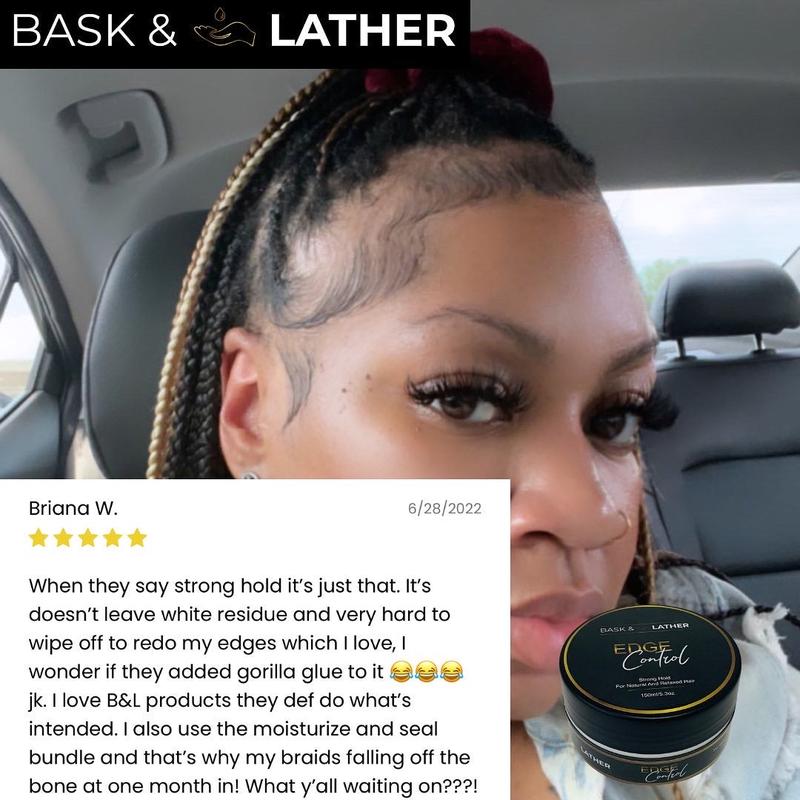 STRONG HOLD- THICK EDGES- EDGE CONTROL BASK AND LATHER Gel Haircare strong edgeBrand: BASK AND LATHER
Environmental Feature: Non-Toxic
Dangerous Goods or Hazardous Materials: None
Aerosols: No
Flammable Liquid: No
Contains Batteries or Cells?: None
Region of Origin: USA
Scent: Strawberry
Benefits: Styling
Hair Type: colored & chemically treated, straight, textured, curly, dry, normal, oily, fine
 Hair Concern: Curl Enhancing, Frizz, Shine Enhancing, Sculpt
Gender: Unisex
Material Type Free: Alcohol Free, Paraben Free, Silicone Free, Mineral Oil Free, Formaldehyde Free
Feature: Alcohol Free, Chemical Free, Formaldehyde-Free
Quantity Per Pack: 1
Age Group: Adults
Product Form: Gel
Shelf Life: 24 Months
Contains Alcohol or Aerosol: Contains Neither
Pack Type: Single Item
Net Weight: 1.6 ounces
Ingredients: Aqua, beeswax, hydrogenated castor oil, organic oil
Manufacturer: Bask and Lather CoML Clinic  for Wellness