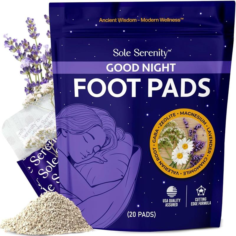 Sole Serenity Detox Foot Pads – Zeolite & Ashwagandha| Good Night, Cleansing, Stress Relief, Pain Relief Variants with Magnesium Glycinate, GABA, Valerian Root & LavenderBrand: LURE ESSENTIALS
Contains Batteries or Cells?: None
Dangerous Goods or Hazardous Materials: None
Aerosols: No
Flammable Liquid: No
Benefits: rejuvenate
Mask Type: Powder, Peel-off, Sheet
Feature: Cruelty-free, Travel Size
 Skin Type: All, Combination, Dry, Normal, Oily
Quantity Per Pack: 20
 Material Type Free: Paraben Free, Dye Free, Alcohol Free, Preservative Free, Silicone Free
Age Group: Adults
Contains Alcohol or Aerosol: Contains Neither
Pack Type: Multi-pack
Shelf Life: 24 Months
Product Form: Powdered Sheet
Region of Origin: China
Net Weight: 5.3 oz
Manufacturer: Lure Essentials
 Ingredients: Bamboo vinegar, wood vinegar, zeolite, lavender, lemon balm, valerian root, hops, magnesium glycinate, GABA, tourmaline, vitamin C, chamomile, ashwagandha, passion flower, L-theanineML Clinic  for Wellness