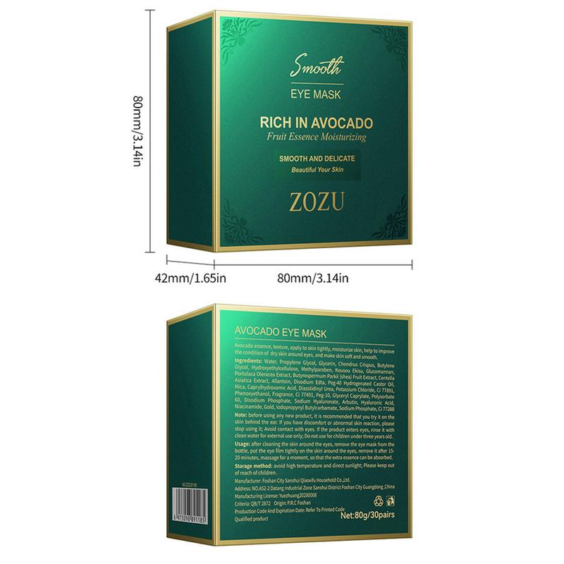 Avocado Moisturizing Collagen Eye Bag Mask, 60pcs/set Under Eye Mask, Eye Care Product for Dark Eye Bags, Skin Care Gift Moisturizer Hydrating ComfortML Clinic  for Wellness