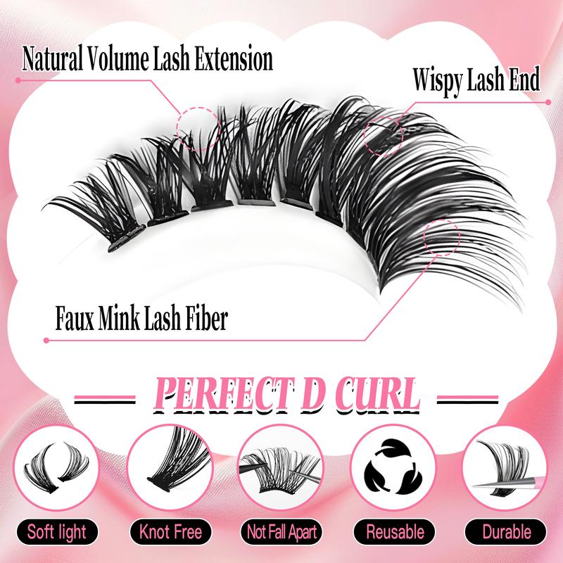 Lashes Lash Clusters Eyelashes Lash Clusters Extensions Kit Eyelash Extension Kit Eye Lashes, Lash Extension Kit Lashes Clusters Kit Wispy Manga Lashes, Individual Lashes Eyelash Extension Lashes Halloween Makeup 30D40D50D, D Curl 9-16mm Mixed LengthBrand: SDKSDK
 Eyelash Style: Cat Eye, Natural, Cross, Dense, Fluffy
Eyelash Length: Mixed
Eyelash Curl: D Curl
Age Group: Adults
Product Form: SolidML Clinic  for Wellness