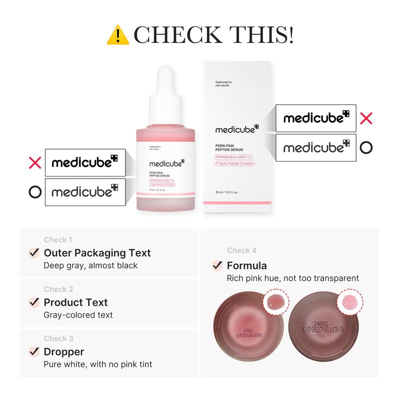 [medicube] PDRN Pink Peptide SerumㅣPink Glow SerumㅣSalmon DNA, Salmon PDRN, Peptides, Uneven Skintone, Glowy skin, K-beauty, Korean SkincareContains Batteries or Cells?: None 
 
 Dangerous Goods or Hazardous Materials: None 
 
 Aerosols: No 
 
 Flammable Liquid: No 
 
 Benefits: Hydrating, Volumizing 
 
 Region of Origin: Korea 
 
 Benefits: Revitalizing, Acne Care, Soothing, Pore Control 
 
 Shelf Life: 24 Months 
 
 Quantity Per Pack: 1 
 
 Age Group: Adults 
 
 Skin Type: All Skin Types 
 
 Edition: Regular Edition 
 
 Net Weight: 100G 
 
 Ingredients: Water, Glycerin, Dipropylene Glycol, Isopropyl Myristate, Glycereth-26, 1,2-Hexanediol, Niacinamide, Butylene glycol, Polyglycerin-3, Acrylates/C10-30 Alkyl Acrylate Crosspolymer, Tromethamine, Sodium Acrylate/Sodium Acryloyldimethyl Taurate Copolymer, Glyceryl Acrylate/Acrylic acid Copolymer, Polyisobutene, PVM/MA Copolymer, Ethylhexylglycerin, Caprylyl Glycol, Fragrance, Adenosine, Melia Azadirachta leaf Extract, Sodium Phytate, Sodium Hyaluronate, Melia Azadirachta flower Extract, Turmeric Longa Turmeric root Extract, Cyanocobalamin, Ubiquinone, Sorbitan Oleate, Caprylyl/Capryl Glucoside, Pink Damascus Extract, Sodium DNA, Ocimum sanctum leaf Extract, Disodium EDTA, Corallina Officinalis Extract, Acetyl Hexapeptide-8, Copper Tripeptide-1, Palmitoyl Tripeptide-1, Palmitoyl Tetrapeptide-7, Palmitoyl Pentapeptide-4 
 
 Manufacturer: iCure Co. LtdML Clinic  for Wellness