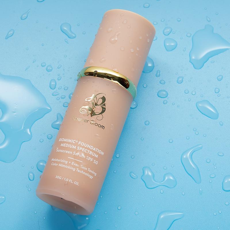 4 in 1 Biomimic Foundation - Medium Spectrum, Liquid Foundation for Flawless, Natural Looking FinishBrand: Forever Bloom 
 
 Contains Batteries or Cells?: None 
 
 Dangerous Goods or Hazardous Materials: None 
 
 Aerosols: No 
 
 Flammable Liquid: No 
 
 SPF: 50 
 
 Benefit: SPF Coverage 
 
 Finish Type: Natural 
 
 Material Type Free: Fragrance Free 
 
 Coverage: Medium 
 
 Packaging Type: Bottle 
 
 Feature: Fragrance Free, Natural, Oil-free, Non-Toxic, Phthalate Free, Sulfate-free, Hypoallergenic, Paraben Free, Unscented 
 
 Quantity Per Pack: 1 
 
 Age Group: Adults 
 
 Skin Type: All Skin Types 
 
 Skin Tone: Medium 
 
 Makeup Finish: Natural 
 
 Face Makeup Coverage: Full 
 
 Edition: Regular Edition 
 
 Product Form: Liquid 
 
 Shelf Life: 24 Months 
 
 Contains Alcohol or Aerosol: Contains Neither 
 
 Pack Type: Single Item 
 
 Region of Origin: USA 
 
 Net Weight: 30G 
 
 Ingredients: Zinc and Titanium Dioxide 
 
 Manufacturer: Forever Bloom 
 
 Volume: 30mlML Clinic  for Wellness