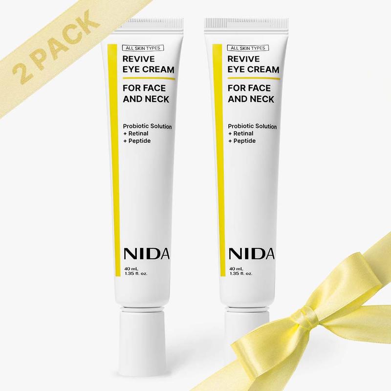 NIDA Revive Eye Cream For Face And Neck (40mL) / Probiotic Solution, Retinal, Peptide / Wrinkles, Fine Lines, Aging SkinContains Batteries or Cells?: None 
 
 Dangerous Goods or Hazardous Materials: None 
 
 Aerosols: No 
 
 Flammable Liquid: No 
 
 Ingredients: Water, Glycerin, Dipropylene Glycol, Caprylic/Capric Triglyceride, Propylene Glycol Dicaprylate/Dicaprate, Alcohol, 1,2-Hexanediol, Niacinamide, Pentaerythrityl Tetraethylhexanoate, Cetearyl Alcohol, Sorbitan Olive, Cetearyl Olivate, Arginine, Acrylates/C10-30 Alkyl Acrylate Crosspolymer, Glyceryl Stearate, Panthenol, Disodium EDTA, Adenosine, Butylene Glycol, Hydroxydecyl Ubiquinone, Allantoin, Magnolia Officinalis Bark Extract, Lactobacillus Ferment Lysate, Fragrance, Olea Europe (Olive) fruit Oil, Simmondsia Chinensis (Jojoba) seed Oil, Macadamia ternifolia seed Oil, Human Voice cell Conditioned Media, Tocopherol, Polysorbate 20, Retinol, Octyldodecanol, Hydrolyzed Collagen, Collagen Extract, Sodium  Hyaluronate, Hydrogenated Lecithin, BHT, BHA, Hydroxypropyltrimonium Hyaluronate, Ceramide NP,Ethylhexylglycerin,Caprylyl Glycol, Acetyl Hexapeptide-8, Collagen Amino Acids, Collagen, Zinc Hydrolyzed Collagen, Hydrolyzed Hyaluronic Acid, Copper Tripeptide-1,Sodium Acetylated Hyaluronate, Sodium I am Hydrolyzed Collagen, Soluble Collagen,Oligopeptide-32,Oligopeptide-29,Hyaluronic Acid, Palmitoyl Pentapeptide-4, Hydrolyzed Sodium Hyaluronate, Sodium Hyaluronate Crosspolymer, Potassium  Hyaluronate, Hexyl Cinnamal 
 
 Manufacturer: Proso IncML Clinic  for Wellness