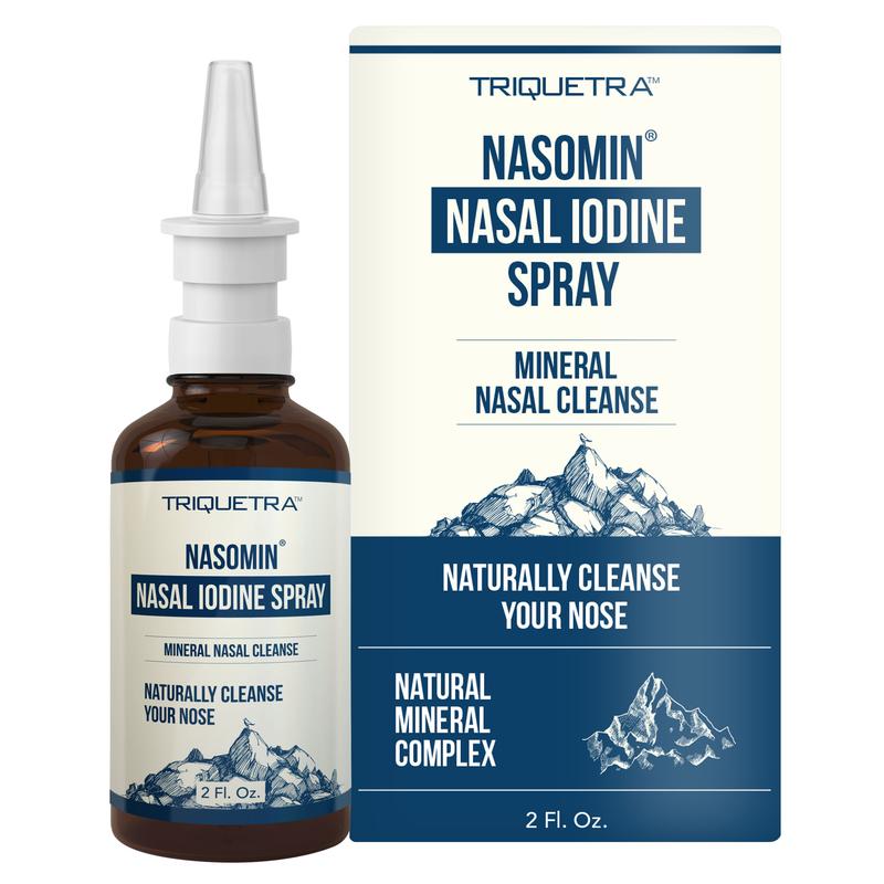 Nasomin Nasal Iodine - Nasal Cleanse - Neutralize Nose - Iodine + Fulvic Acid Blend - 100% Natural Mineral Complex - (2 oz.)Bottle+Nasal Sprayer) Oral DailyML Clinic  for Wellness