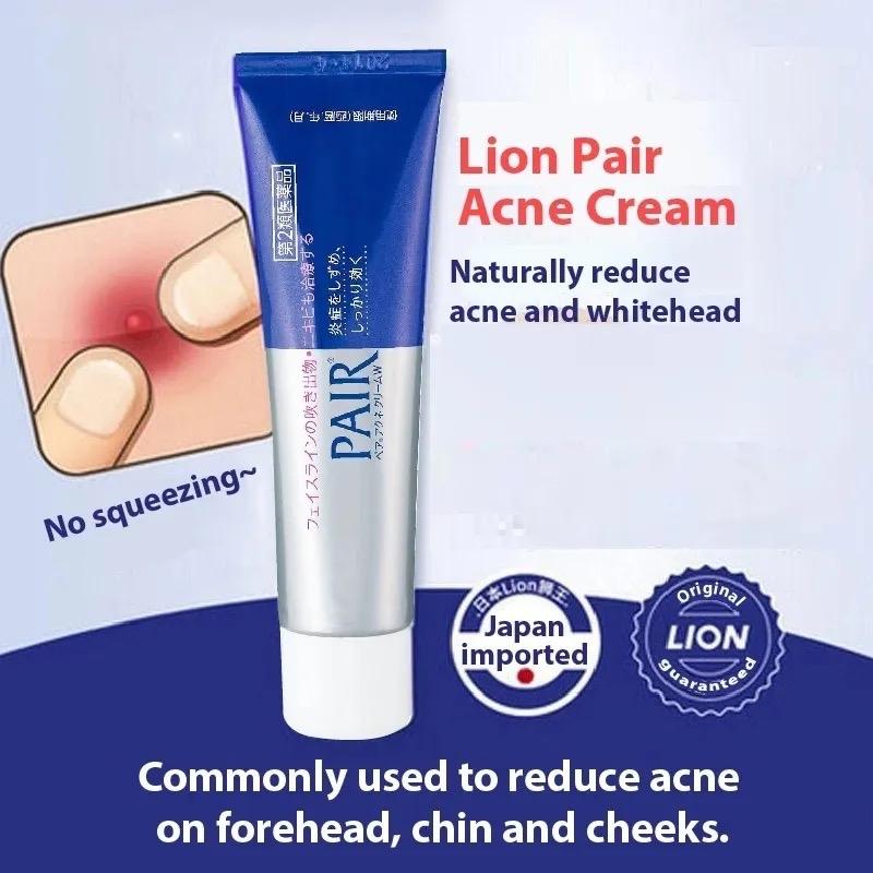Lion Pair Acne Cream 14g Acne Treatment Pimples Removal Cream Pair Acne Creamy Foam Facial Wash Gentle AntibacterialContains Batteries or Cells?: None
Dangerous Goods or Hazardous Materials: None
Aerosols: No
Flammable Liquid: No
Region of Origin: Japan
Net Weight: 14g
Ingredients: Ibuprofen piconol (IPPN): 3.0% Isopropyl methylphenol (IPMP): 0.3% Additives: stearyl alcohol, polysorbate 60, sodium edetate, paraben, diisopropanolamine, octyldodecanol, 1.3-butylene glycol, carboxyvinyl polymer, fragrance
Manufacturer: Lion
Volume: 14gML Clinic  for Wellness