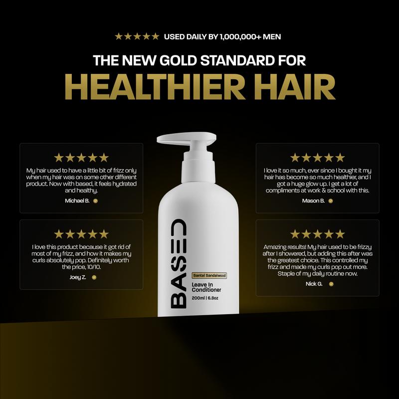 Based Bodyworks Leave-in Conditioner| Instant Hydration & Anti-Frizz| Simple, Natural, EffectiveContains Batteries or Cells?: None
Dangerous Goods or Hazardous Materials: None
Aerosols: No
Flammable Liquid: No
Benefits: Anti-frizz
Benefits: Anti-frizz, Curl Enhancement, Hydrating, Hair Moisturizing, Conditioning
 Hair Type: Curly, Normal, Textured, Wavy
Region of Origin: USA
Net Weight: 6.8oz
Manufacturer: Based Bodyworks
Ingredients: Water, CastorCommunis(Castor)seedOil, Glycerin, CetearylAlcohol, PerseaGreat(Avocado)Oil, SandalwoodSandalwood, CetearylOlive, SorbitanOlive, Propanediol, Hydroxyacetophenone, GuarHydroxypropyltrimoniumChloride, Hydroxyethylcellulose, Tocopherol, SodiumGluconate, SodiumHydroxide, CitricacidML Clinic  for Wellness
