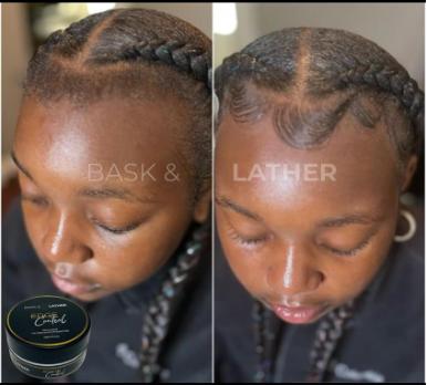 STRONG HOLD- THICK EDGES- EDGE CONTROL BASK AND LATHER Gel Haircare strong edgeBrand: BASK AND LATHER
Environmental Feature: Non-Toxic
Dangerous Goods or Hazardous Materials: None
Aerosols: No
Flammable Liquid: No
Contains Batteries or Cells?: None
Region of Origin: USA
Scent: Strawberry
Benefits: Styling
Hair Type: colored & chemically treated, straight, textured, curly, dry, normal, oily, fine
 Hair Concern: Curl Enhancing, Frizz, Shine Enhancing, Sculpt
Gender: Unisex
Material Type Free: Alcohol Free, Paraben Free, Silicone Free, Mineral Oil Free, Formaldehyde Free
Feature: Alcohol Free, Chemical Free, Formaldehyde-Free
Quantity Per Pack: 1
Age Group: Adults
Product Form: Gel
Shelf Life: 24 Months
Contains Alcohol or Aerosol: Contains Neither
Pack Type: Single Item
Net Weight: 1.6 ounces
Ingredients: Aqua, beeswax, hydrogenated castor oil, organic oil
Manufacturer: Bask and Lather CoML Clinic  for Wellness