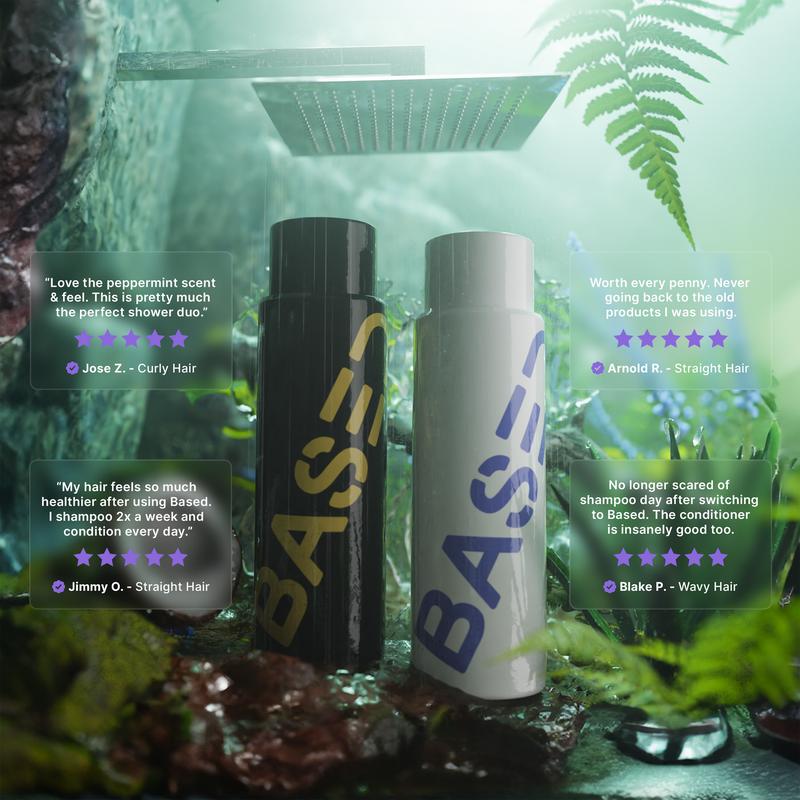 BASED Shower Duo| Shampoo + Conditioner| Deep Clean, Hydrates, Soothes Scalp, Boosts Volume| Fresh Peppermint| Natural Healthy Formula| 12oz EachContains Batteries or Cells?: None
Dangerous Goods or Hazardous Materials: None
Aerosols: No
Flammable Liquid: No
Benefits: Hydrating, Hair Moisturizing, Strengthening
Features: Sulfate-free, Phthalate-free, Paraben-free, Sustainable
Region of Origin: USA
Net Weight: 24oz
Manufacturer: Based Bodyworks
Ingredients: Both products contain Coconut Oil, Aloe Vera, Argan Oil, Peppermint Oil, Vitamin CML Clinic  for Wellness