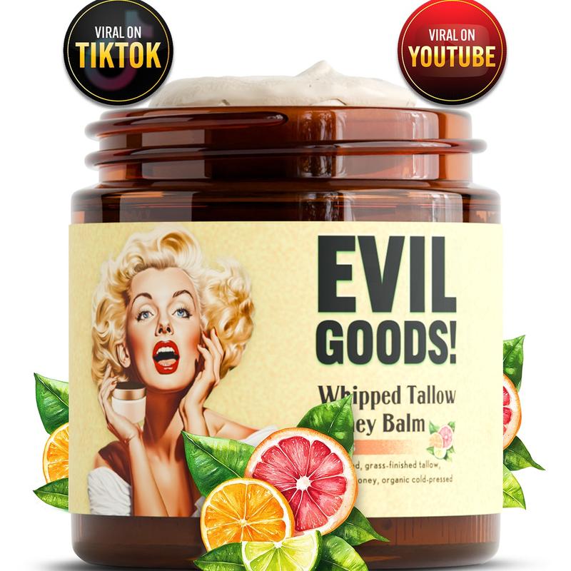 EVIL GOODS!Whipped Beef Tallow & Manuka Honey Organic Nourishing Face Cream Moisturizer Body Lotion Skin Care Lip Balm Hydrating Moisturizing 100% Natural Ingredients - OilContains Batteries or Cells?: None
Dangerous Goods or Hazardous Materials: None
Aerosols: No
Flammable Liquid: No
Region of Origin: USA
Age Group: Adults
Shelf Life: 24 Months
Pack Type: Single Item
Benefits: Revitalizing, Soothing, Anti-aging, Moisturizing, Softening
Skin Type: All Skin Types
Edition: Regular Edition
Contains Alcohol or Aerosol: Contains Neither
Net Weight: 4oz
Ingredients: Beef Tallow, Manuka Honey, Olive Oil
Manufacturer: EVILGOODSML Clinic  for Wellness