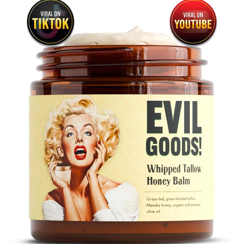 EVIL GOODS!Whipped Beef Tallow & Manuka Honey Organic Nourishing Face Cream Moisturizer Body Lotion Skin Care Lip Balm Hydrating Moisturizing 100% Natural Ingredients - OilContains Batteries or Cells?: None
Dangerous Goods or Hazardous Materials: None
Aerosols: No
Flammable Liquid: No
Region of Origin: USA
Age Group: Adults
Shelf Life: 24 Months
Pack Type: Single Item
Benefits: Revitalizing, Soothing, Anti-aging, Moisturizing, Softening
Skin Type: All Skin Types
Edition: Regular Edition
Contains Alcohol or Aerosol: Contains Neither
Net Weight: 4oz
Ingredients: Beef Tallow, Manuka Honey, Olive Oil
Manufacturer: EVILGOODSML Clinic  for Wellness