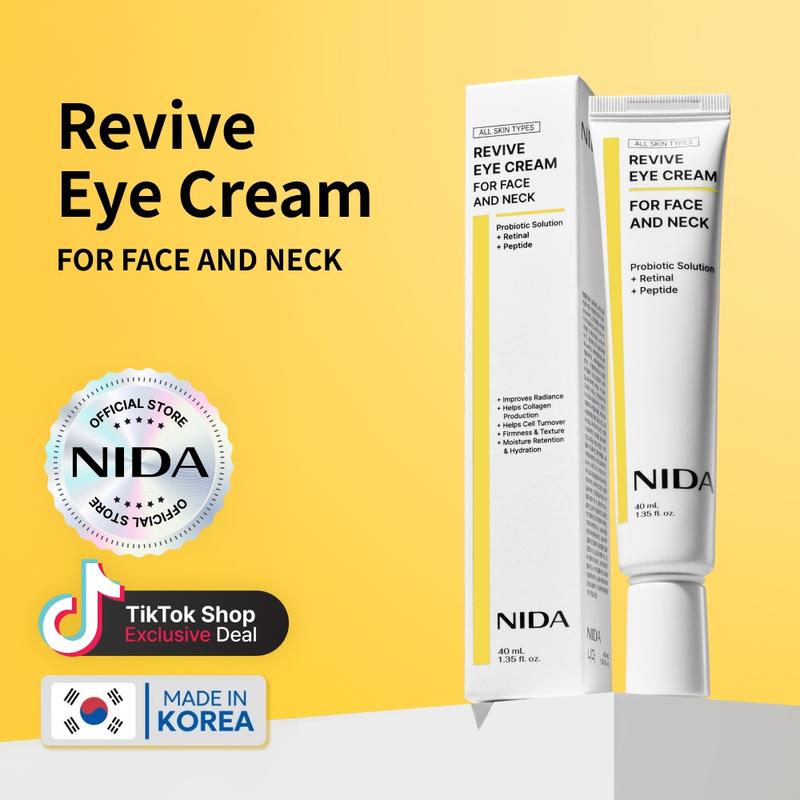 NIDA Revive Eye Cream For Face And Neck (40mL) / Probiotic Solution, Retinal, Peptide / Wrinkles, Fine Lines, Aging SkinML Clinic  for Wellness