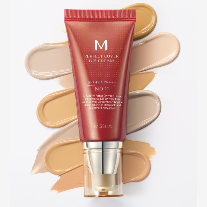 [MISSHA Official] M Perfect Cover BB Cream SPF 42 PA+++ (50ml)Brand: Missha 
 
 Contains Batteries or Cells?: None 
 
 Dangerous Goods or Hazardous Materials: None 
 
 Aerosols: No 
 
 Flammable Liquid: No 
 
 Region of Origin: South Korea 
 
 Ingredients: Water (Aqua), Cyclopentasiloxane, Ethylhexyl Methoxycinnamate, Zinc Oxide, Propylene Glycol, Titanium Dioxide, Caprylic/Capric Triglyceride, PEG-10 Dimethicone, Glycerin, Cetyl PEG/PPG-10/1 Dimethicone, Arbutin, Mineral Oil, Polyethylene, Talc, Phenyl Trimethicone, Beeswax (Wax Alba, Iron Oxides (CI) 77492),Sodium Chloride, Iron Oxides (CI) 77491), Iron Oxides (CI) 77499), Methylparaben, Dimethicone, Propylparaben, Pink Canine fruit Oil, Squalane, Macadamia ternifolia seed Oil, Simmondsia Chinensis (Jojoba) seed Oil, Cyclotetrasiloxane, Disodium EDTA, Adenosine, Algae Extract, Rosemary Officinalis (Rosemary) leaf Extract, Chamomile Recutita (Matricaria) flower Extract, Ceramide NP, Butylene Glycol, Beech Sylvatica bud Extract, Hydrolyzed collagen, Caprylyl Glycol, Benzyl Alcohol, 1,2-Hexanediol, Caprylhydroxamic Acid, Tocopherol, Benzoylic Acid, Sodium  Hyaluronate, Phenoxyethanol, Tropolone, Fragrance (Perfume), Butylphenyl Methylpropional, Benzyl Salicylate, Hydroxycitronellal, Alpha-Isomethyl Ionone, Hexyl Cinnamal, Linalool, Citronellol, Limonene 
 
 Manufacturer: Able C&C Co 
 
 Volume: 50mlML Clinic  for Wellness