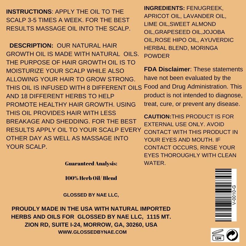 Voodoo Hair Growth Oil - Herbal Rosemary & Lemongrass OilDangerous Goods or Hazardous Materials: None 
 
 Aerosols: No 
 
 Flammable Liquid: No 
 
 Contains Batteries or Cells?: None 
 
 Region of Origin: USA 
 
 Age Group: Adults 
 
 Product Form: Liquid 
 
 Material Type Free: Alcohol Free 
 
 Feature: Natural, chemical-free, cruelty-free 
 
 Hair Type: Dry, Normal, Oily, Curly, Fine 
 
 Volume: 120 ml 
 
 Ingredients: Sweet Almond Oil, Herbal Blend, Rosemary OilML Clinic  for Wellness