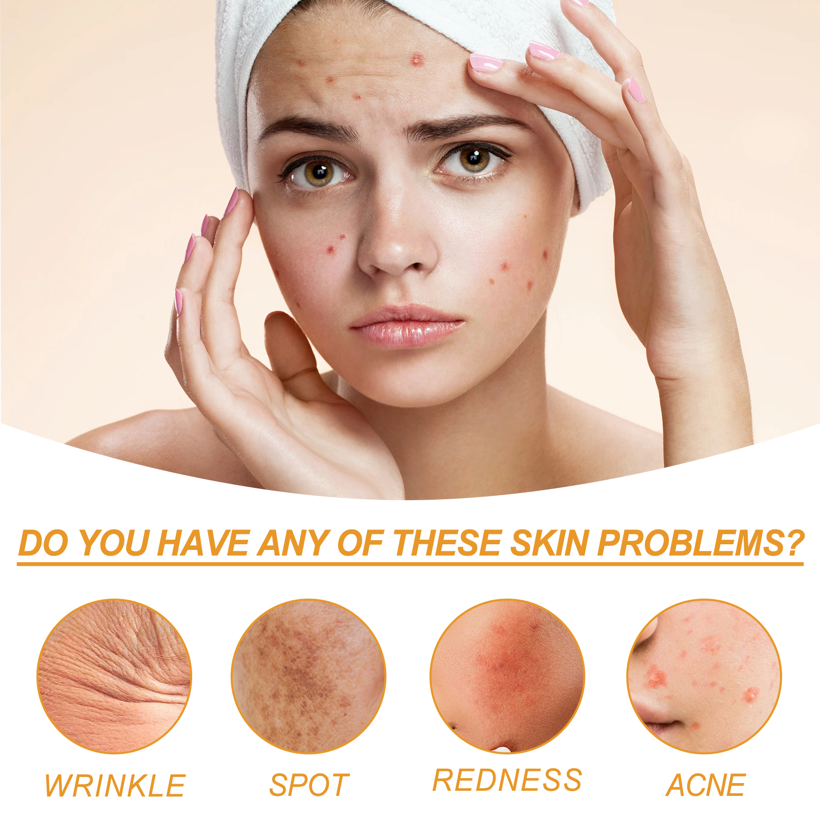 Facial Care Essence Fades Facial Acne Marks Oil Control Firming Skin EssenceFacial Care EssenceNet content: 30ml/box  
 Product Name: Facial Care Essence  
 Keywords: Facial Care  
 Gross weight: 50g  
 Ingredients: Sweet Orange Fruit Extract, Olive Leaf Extract  
 Packaging size: 10.5*3*3cm  
 Product size: 10.3*2.8cm  
 Box size: 56*36*21.5cm  
 Packing quantity: 352 pieces  
 Weight of one box: 18.35kg  
 Shelf life: 3 years  
 Storage method: Please store in a cool and shaded placeFacial Care EssenceML Clinic  for Wellness