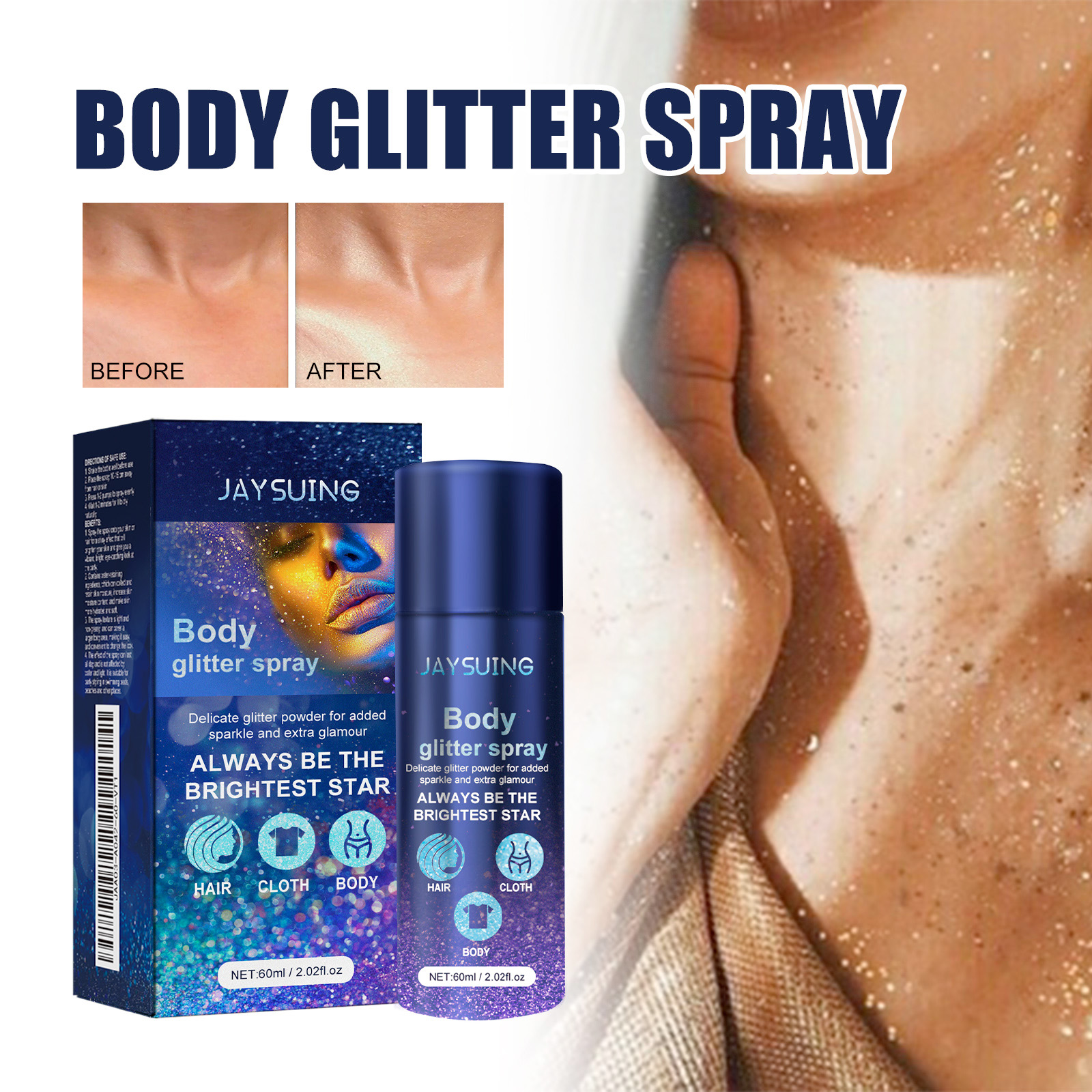 Jaysuing Glitter Spray Party Atmosphere Enhancing Glitter Highlight SprayHighlight SprayHighlight SprayML Clinic  for Wellness