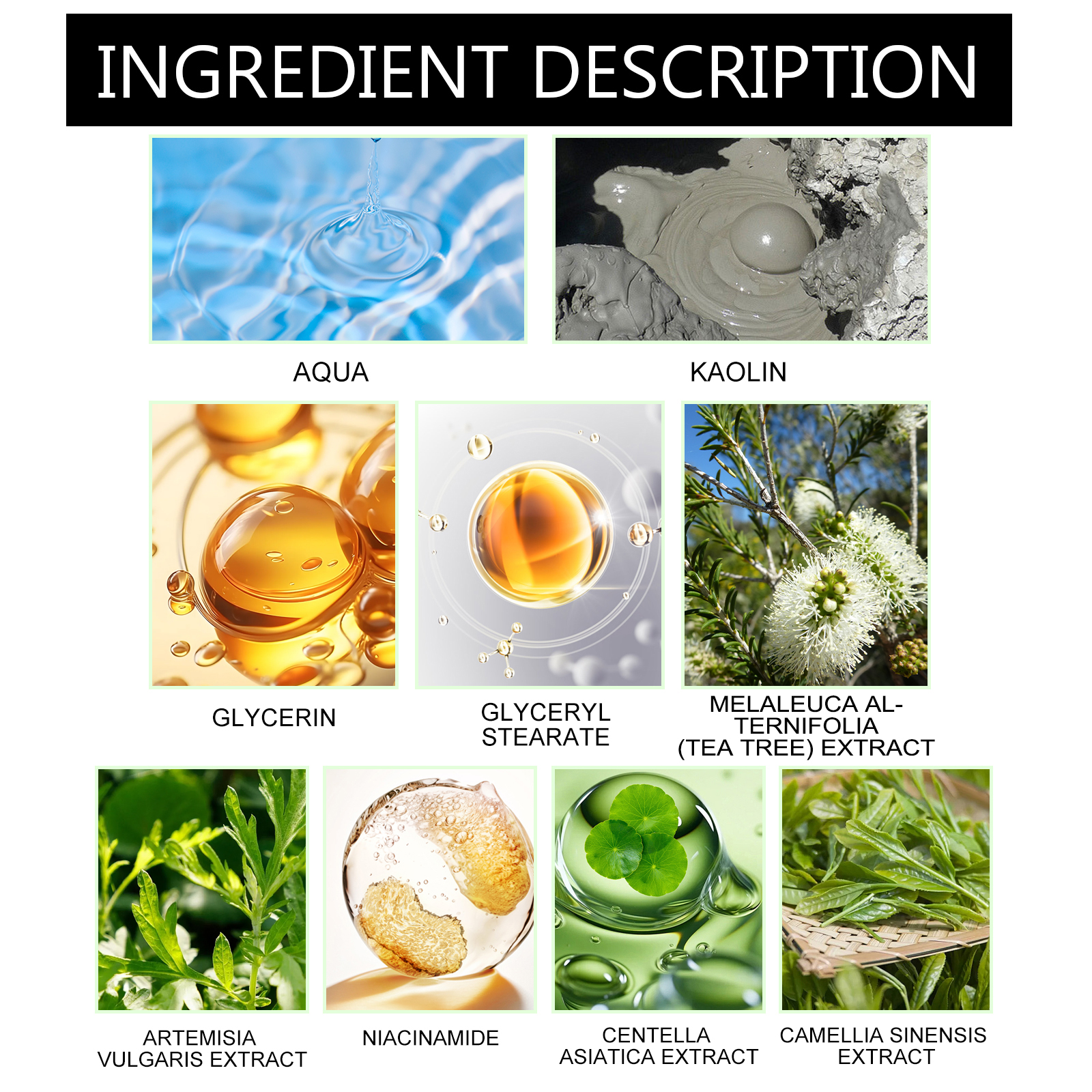 Blackhead Cleansing Mud Mask Cleans Blackheads Skin Oil Tightens Pores Cleans Moisturizes SkinMud MaskNet content: 40g  
 Product name: Blackhead Cleansing Mud Mask  
 Keywords: Cleansing Mud Mask  
 Gross weight: 72g  
 Ingredients: Kaolin clay, glycerin  
 Packaging size: 7.8*4*4cm  
 Product size: 7.5*3.7cm  
 Box size: 56*36*21.5cm  
 Packing quantity: 250 pieces  
 Weight per box: 18.75kg  
 Shelf life: 3 years  
 Storage method: Please store in a cool and shaded placeMud MaskML Clinic  for Wellness