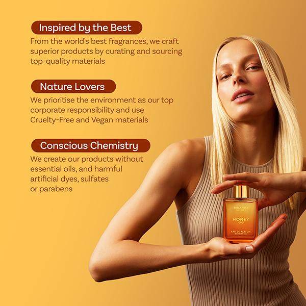 Bella Vita Luxury's Honey Oud| Eau de Parfum 100ml (3.4 fl oz)| Patchouli, Vanilla, Bergamot| Floral & Spicy| Made with Clean & Vegan Essential Oils|  cruelty-free fragrance perfumeperfumeFlammable Liquid Volume In Ml: 80
Contains Batteries Or Cells?: None
Dangerous Goods or Hazardous Materials: No
Aerosols: No
Flammable Liquid: Yes
Region Of Origin: United States
Scent: Honey, Spicy
Pack Type: Single Item
Contains Alcohol Or Aerosol: Contains Alcohol
Product Form: LiquidperfumeML Clinic  for Wellness