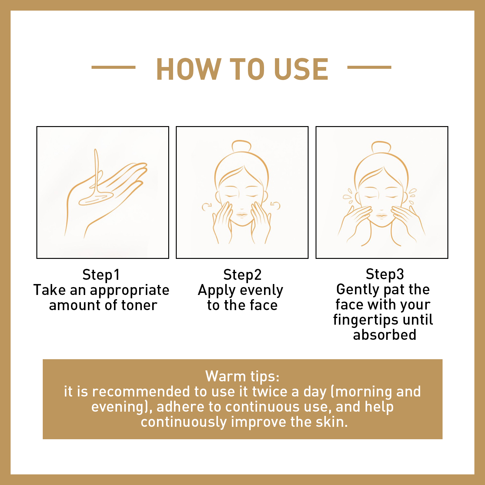 EELHOE Rice Toner Daily Care Facial Skin Hydrating Moisturizing Softening Brightening TonerBrightening TonerNet content: 150ml  
 Product name: Rice Toner  
 Keywords: Skin Care  
 Gross weight: 182.5g  
 Ingredients: Glycerin, Panthenol, Sodium PCA  
 Packing size: 14*4.5*4.5cm  
 Product size: 13.7*4.3cm  
 Box size: 56*36*21.5cm  
 Packing quantity: 100 pieces  
 Weight of one box: 17.25kg  
 Shelf life: 3 years  
 Storage method: Please store in a cool and shaded placeBrightening TonerML Clinic  for Wellness