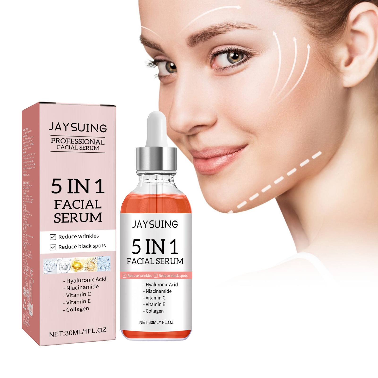 Jaysuing 5 in 1 Facial Essence Moisturizes Skin Tightens Fade Spots Acne Skin Beauty EssenceFacial EssenceFacial EssenceML Clinic  for Wellness