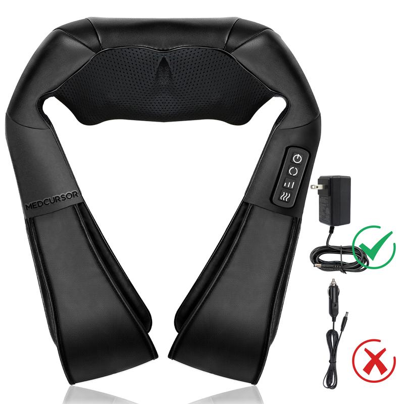 Medcursor Neck & Shoulder Massager with Heat Shiatsu Gray Back Massage Portable Deep Tissue 3D Kneading Pillow for Muscle Relaxation GiftMedcursor NeckBrand: Medcursor
Contains Batteries Or Cells?: None
Dangerous Goods or Hazardous Materials: No
Aerosols: No
Flammable Liquid: No
Age Group: Adults
Warranty Type: Supplier Warranty
Material: Faux Leather
Benefits: neck/back/shoulder relaxation
Feature: Heated, Shiatsu, Kneading
Manufacturer: MEDCURSOR
Power Source: Corded Electric
Water Resistance Level: Not Water Resistant
Model: LY-580A+1
Net Weight: 2 LBS
Quantity Per Pack: 1
Application Area: Neck, Back, Shoulder, Waist
Plug Type: US Plug
Voltage: 110V
Magnetic: No
Batteries Included: No
Number of Batteries: None
Battery Capacity (mAh): No battery
Built-In Battery: NoMedcursor NeckML Clinic  for Wellness