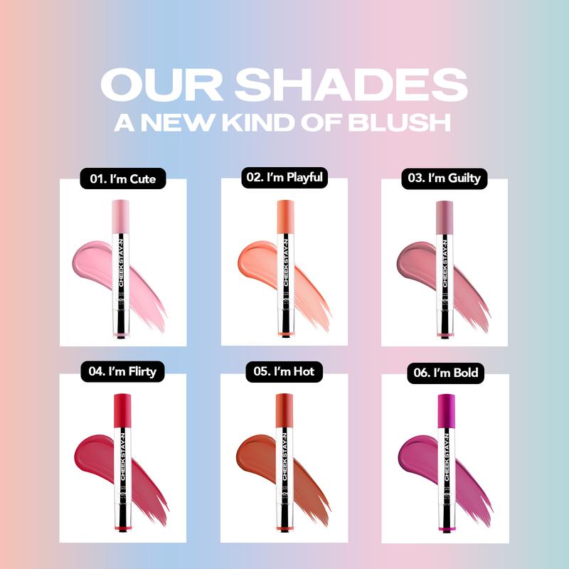 Cheek STAY-N - All-day Liquid Blush - Long-lasting, buildable, ultra-blendable blushLiquid BlushBrand: SACHEU Beauty
Contains Batteries Or Cells?: None
Dangerous Goods or Hazardous Materials: No
Aerosols: No
Flammable Liquid: No
Net Weight: 10G
Skin Type: All Skin Types
Benefits: Setting Agents, Blendable, Buildable, Smudge-proof
Ingredient Feature: Peptides, Squalane, Polyglutamic Acid, Vegan
Finish Type: Luminous
Feature: Alcohol Free, Ammonia Free, Cruelty Free, Fragrance Free, Phthalate Free, Vegan
Age Group: Adults
Skin Tone: Any
Makeup Finish: Dewy
Edition: Regular Edition
Product Form: Liquid
Pack Type: Single Item
Contains Alcohol Or Aerosol: Contains Neither
Region of Origin: China
Ingredients: Peptides, Squalane, Polyglutamic Acid, Water
Manufacturer: SACHEU BeautyLiquid BlushML Clinic  for Wellness