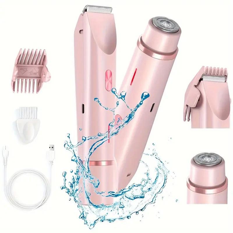 Bikini Trimmer for Women, Electric Shaver and Razor Rechargeable 2-in-1 Body and Facial Epilator, Dual Heads for Painless Trimming of Pubic Hair, Face, Underarms and Legs, Summer Giftikini Trimmer for Womenikini Trimmer for WomenML Clinic  for Wellness