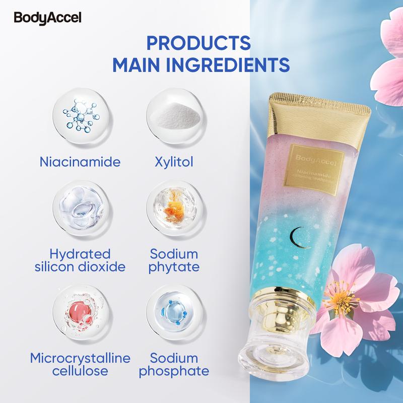 BodyAccel 【Triple Whitening】Niacinamide Whitening Toothpaste (Z)ToothpasteBrand: BodyAccel
Contains Batteries Or Cells?: None
Aerosols: No
Flammable Liquid: No
Dangerous Goods or Hazardous Materials: NoToothpasteML Clinic  for Wellness