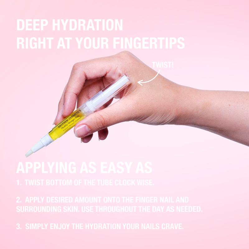 Brother Cosmetics Nail Growth Oil For Strength and MoistureNail Growth OilBrand: BROTHER  
 Contains Batteries Or Cells?: None  
 Dangerous Goods or Hazardous Materials: No  
 Flammable Liquid: No  
 Aerosols: No  
 Manufacturer: Brother Cosmetics  
 Ingredients: Lavender Angustifolia (lavender) Extract, Avocado oil (persea) great), Grape seed oil (Vitis) vinifera), Rose hip oil (pink Canina), Sweet almond oil (Prunus amygdalus dulcis), Argan oil (Argania) spinosaurus Kernel), Jojoba oil (Simmondisia chinensis seed oil), Castor oil (Ricinus Communis seed oil), Vitamin E (tocopherol), Fragrance oil Blend  
 Region of Origin: USANail Growth OilML Clinic  for Wellness