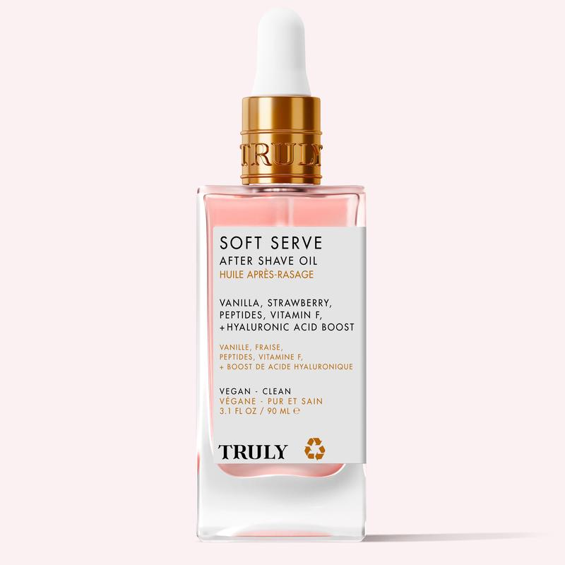 Soft Serve After Shave Oil - Soothes Razor Burn and Redness with Peptides & Hyaluronic Acid - Increases Collagen Production - Prevents Ingrowns and Brightens Uneven Skin Tone for Smoother Legs, Underarms & Pubic Area - Strawberry Vanilla ScentShave OilShave OilML Clinic  for Wellness