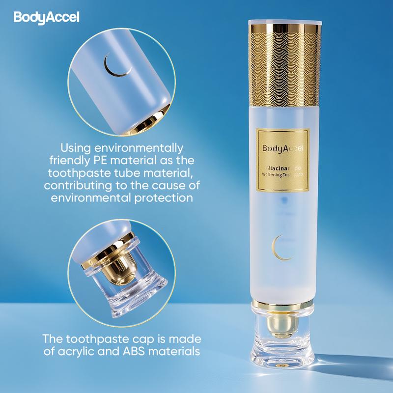 BodyAccel 【Triple Whitening】Niacinamide Whitening Toothpaste (Z)ToothpasteBrand: BodyAccel
Contains Batteries Or Cells?: None
Aerosols: No
Flammable Liquid: No
Dangerous Goods or Hazardous Materials: NoToothpasteML Clinic  for Wellness