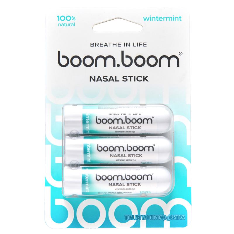 Boom Nasal Stick: Free Your Nose| Featured on Shark Tank| Powerful Essential Oils with Vapor Flow Technology| Breathe In LifeNasal StickBrand: BoomBoom Naturals
Flammable Liquid Volume In Ml: 0.51
Contains Batteries Or Cells?: None
Dangerous Goods or Hazardous Materials: No
Aerosols: No
Flammable Liquid: Yes
Region of Origin: USA
Net Weight: 20G
Age Group: Adults and children 12 and above
Shelf Life: 24 Months
Quantity Per Pack: 3 to 4 sticks per pack
Medical or Non-Medical Use: Non-Medical
Product Form: Vapor
Allergen Information: Do not use if allergic to any of its ingredients
Cautions/Warnings: Do not eat or use orally
Contains Alcohol Or Aerosol: Contains Neither
Pack Type: Multi-Pack
ingsredients: Menthol, Eucalyptus Oil, Peppermint Oil, Spearmint Oil, Lavender Oil, Lemon Peel Oil, Orange Peel Oil, Wintergreen Oil
Manufacturer: BoomBoom Naturals IncNasal StickML Clinic  for Wellness