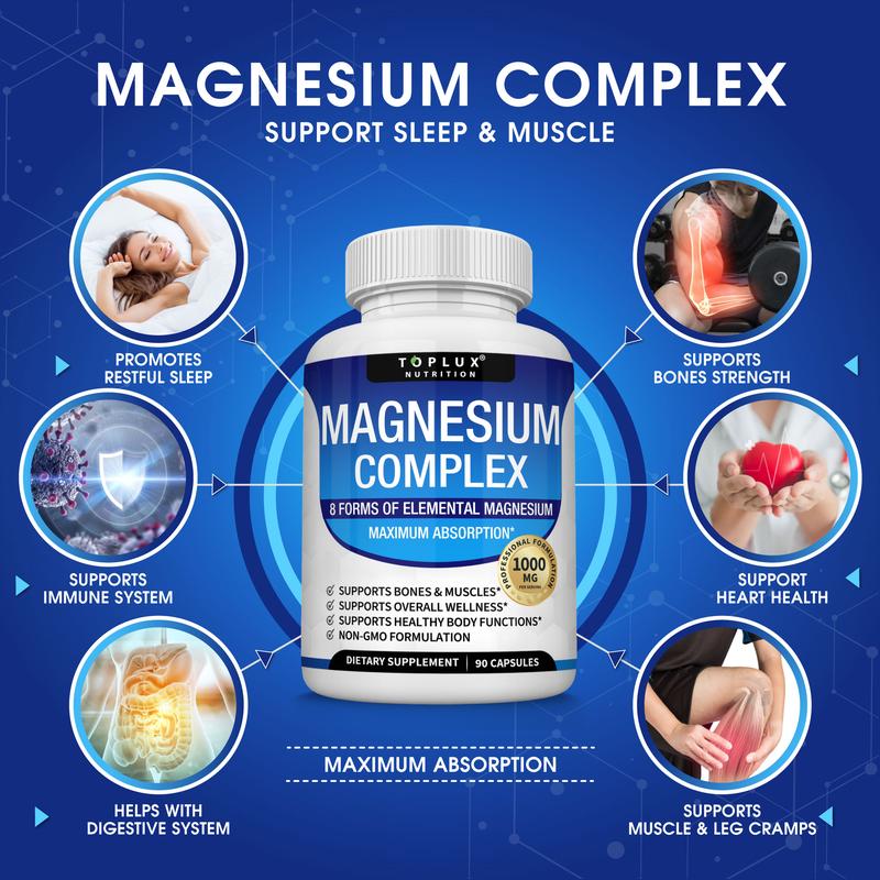 Toplux Magnesium Complex 8 Essential Magnesium Supplement 1000mg Fitness EdibleEssential MagnesiumEssential MagnesiumML Clinic  for Wellness