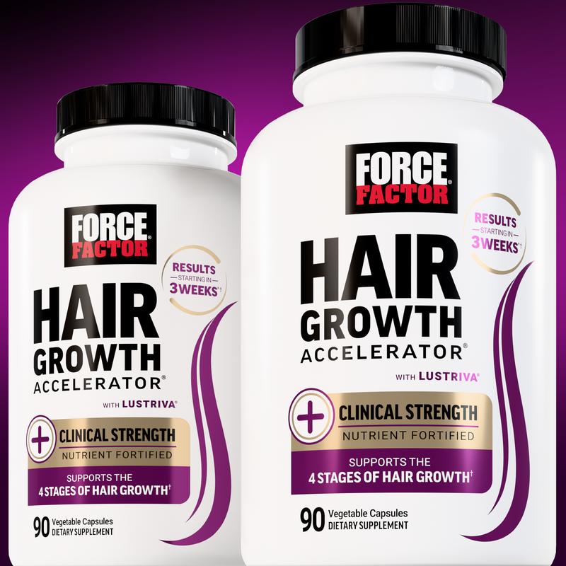 Force Factor Hair Growth Accelerator with Clinically Studied Lustriva to Promote Thicker, Stronger Hair, Biotin, Vitamin E & C, Mixed Berry, 60 Soft ChewsHair Growth AcceleratorBrand: Force Factor
Dangerous Goods or Hazardous Materials: No
Dietary Supplement Disclaimer: Yes
Manufacturer: Force Factor
Age Warning: Yes
Ingredients: Lustriva
Region Of Origin: United StatesHair Growth AcceleratorML Clinic  for Wellness
