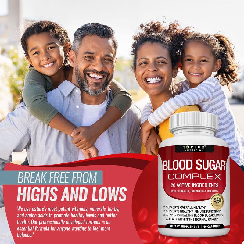 Blood Sugar Complex 20 Vitamins & Minerals Support Overall HealthBlood Sugar ComplexBlood Sugar ComplexML Clinic  for Wellness